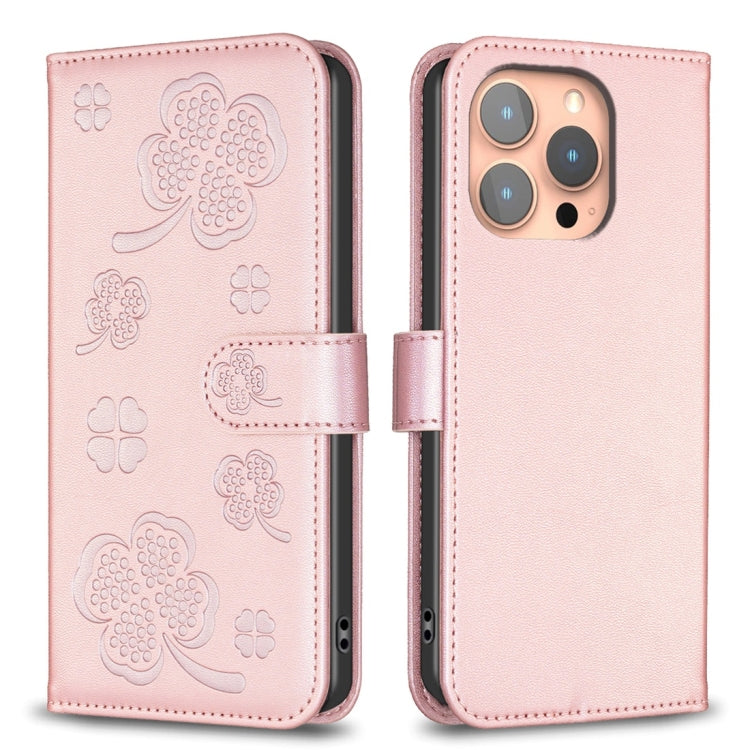 Four-leaf Embossed Leather Phone Case