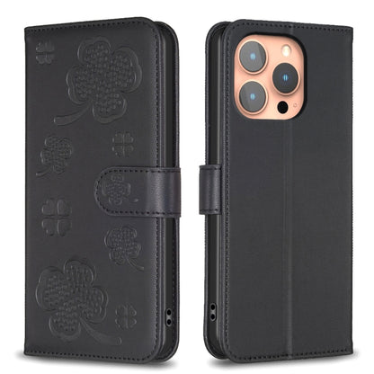 Four-leaf Embossed Leather Phone Case