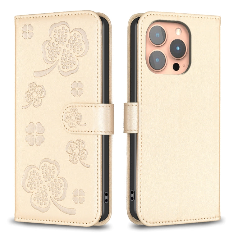 Four-leaf Embossed Leather Phone Case