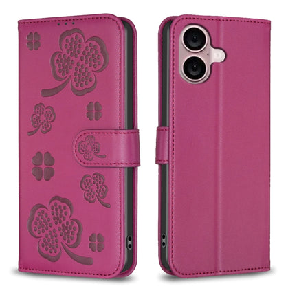 Four-leaf Embossed Leather Phone Case