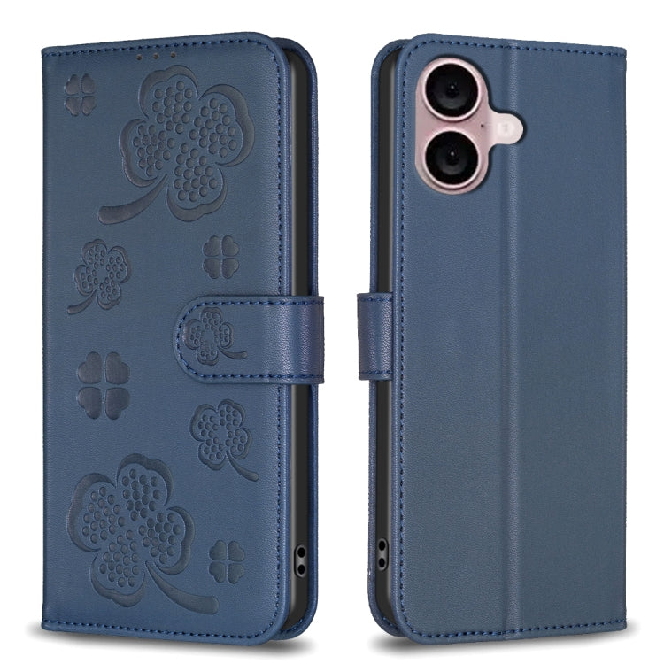 Four-leaf Embossed Leather Phone Case
