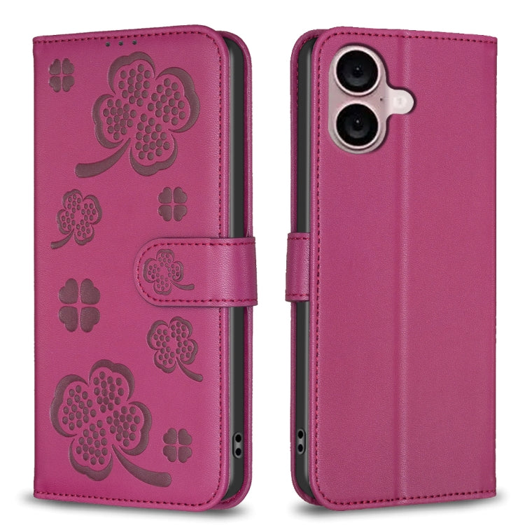 Four-leaf Embossed Leather Phone Case