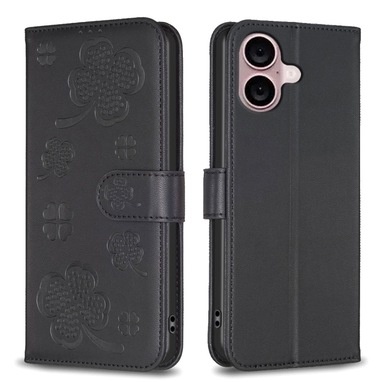 Four-leaf Embossed Leather Phone Case
