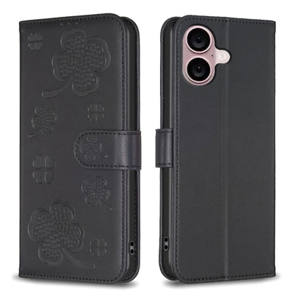 Four-leaf Embossed Leather Phone Case