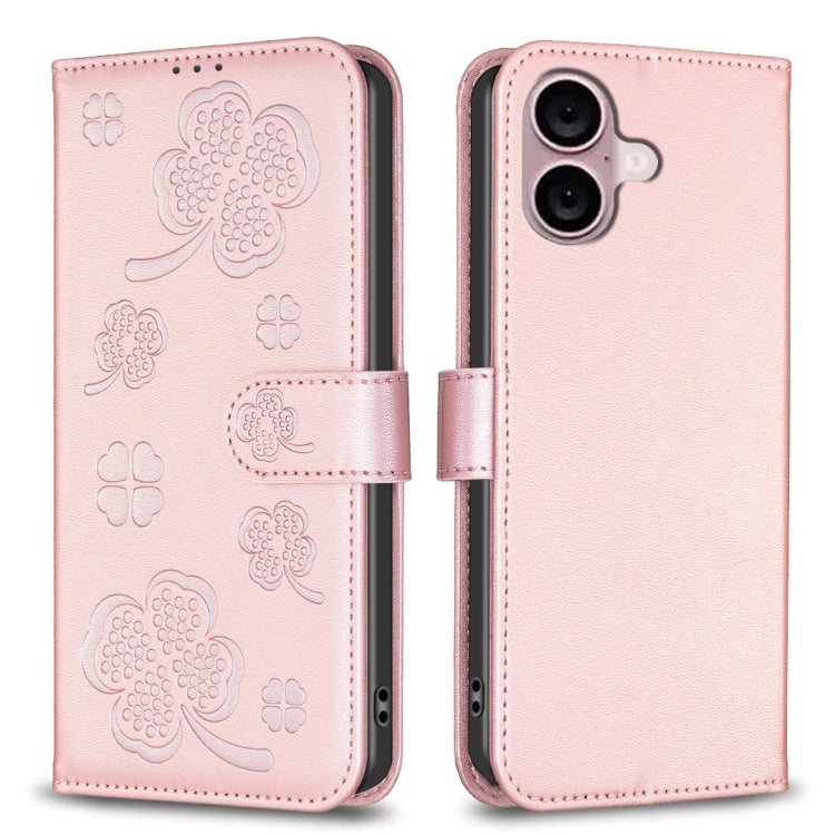 Four-leaf Embossed Leather Phone Case