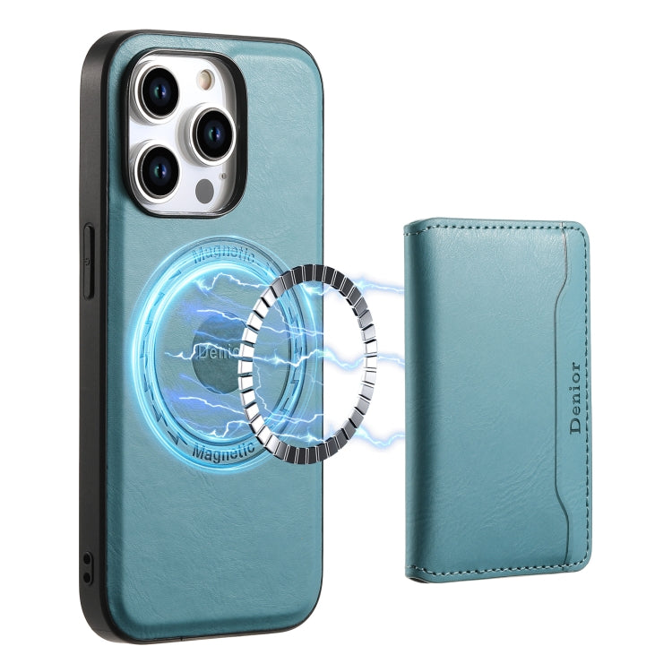 Denior Cowhide Texture Leather MagSafe Detachable Wallet Phone Case