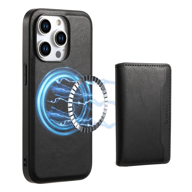 Denior Cowhide Texture Leather MagSafe Detachable Wallet Phone Case