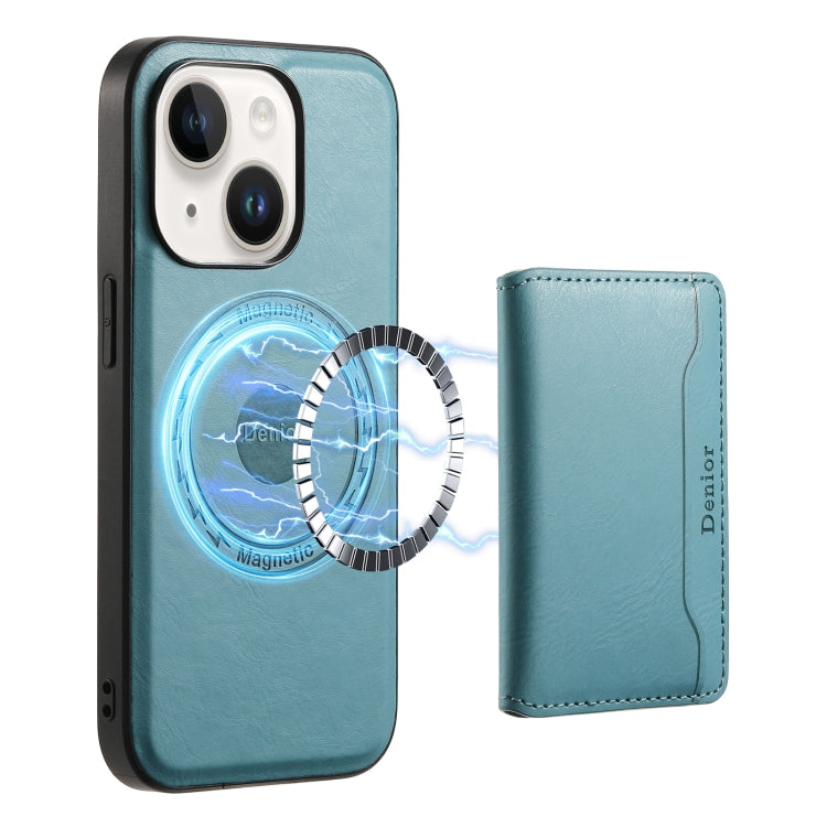 Denior Cowhide Texture Leather MagSafe Detachable Wallet Phone Case
