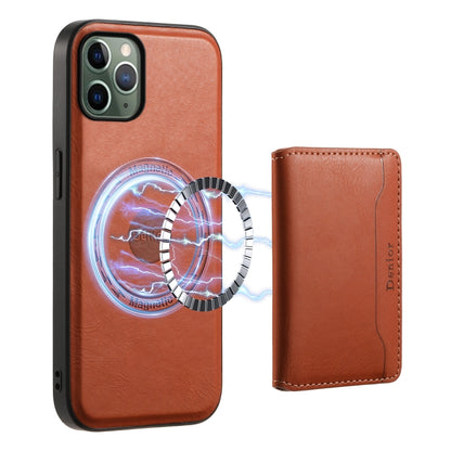 Denior Cowhide Texture Leather MagSafe Detachable Wallet Phone Case