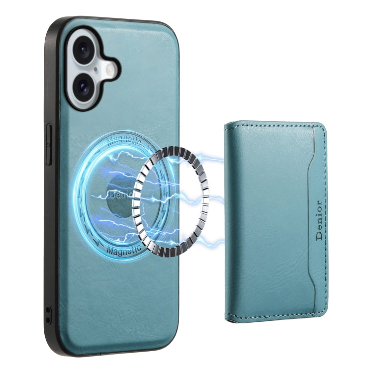 Denior Cowhide Texture Leather MagSafe Detachable Wallet Phone Case