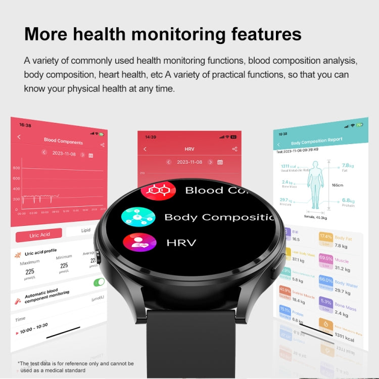 1.43 inch Leather Strap Bluetooth Call Smart Watch Support ECG / Non-invasive Blood Sugar��������...