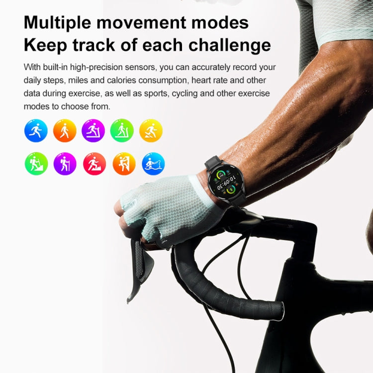 1.43 inch Leather Strap Bluetooth Call Smart Watch Support ECG / Non-invasive Blood Sugar��������...