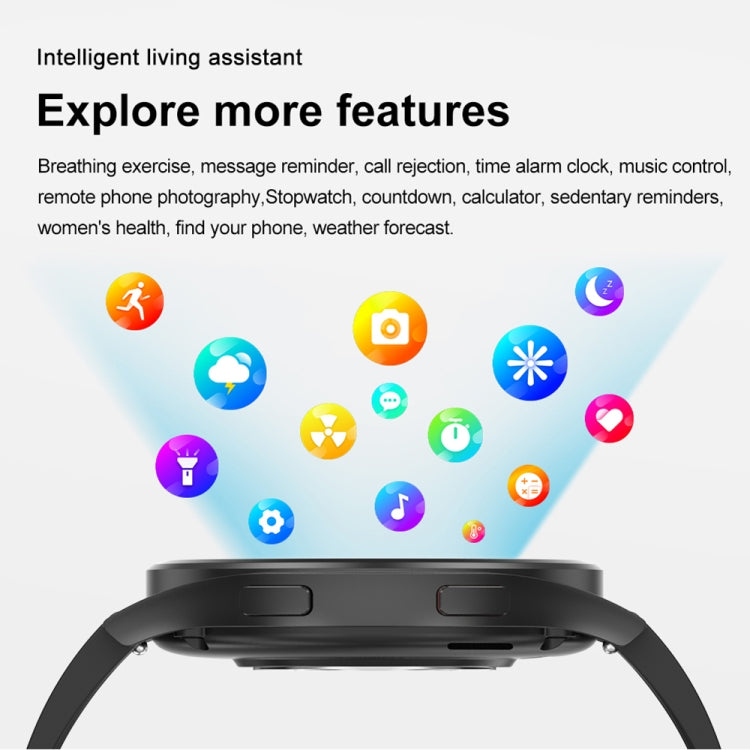 1.43 inch Leather Strap Bluetooth Call Smart Watch Support ECG / Non-invasive Blood Sugar��������...