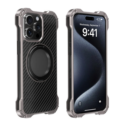 R-JUST RJ51-1 Hollow Rotating Holder MagSafe Magnetic Metal Phone Case, For iPhone 16 Pro Max����...