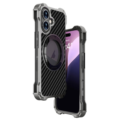 R-JUST RJ51-1 Hollow Rotating Holder MagSafe Magnetic Metal Phone Case, For iPhone 16 Pro Max����...