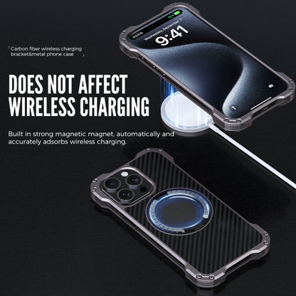 R-JUST RJ51-1 Hollow Rotating Holder MagSafe Magnetic Metal Phone Case, For iPhone 16 Pro Max����...