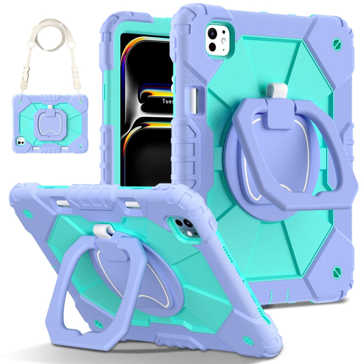 Contrast Color Robot Silicone Hybrid PC Tablet Case, For iPad Air 11 2025 / 2024�����������������...