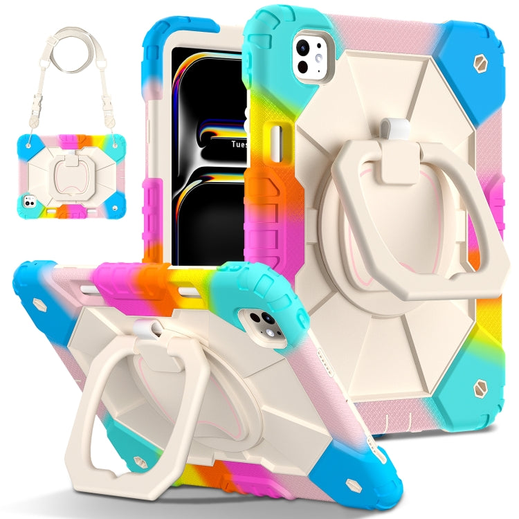 Contrast Color Robot Silicone Hybrid PC Tablet Case, For iPad Air 11 2025 / 2024�����������������...