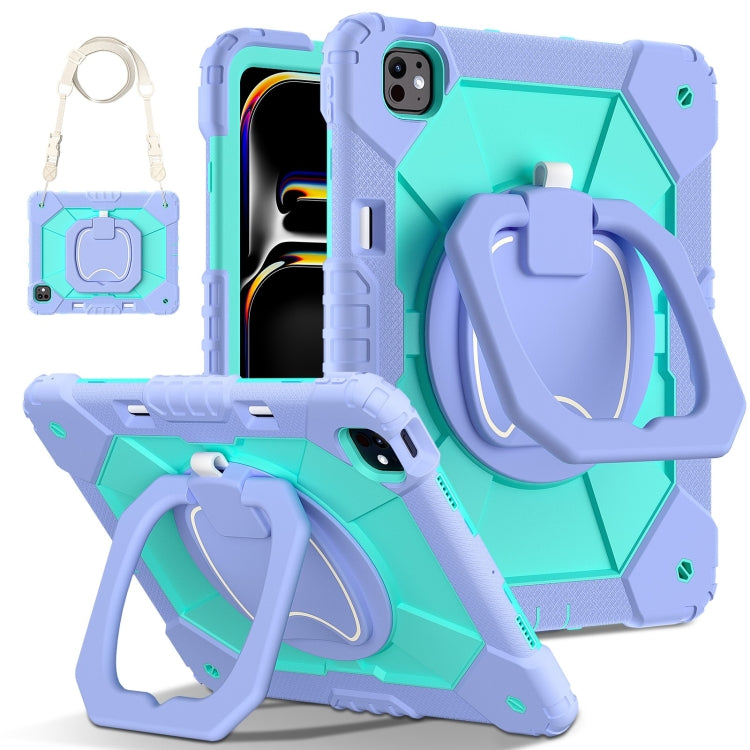 Contrast Color Robot Silicone Hybrid PC Tablet Case, For iPad Air 11 2025 / 2024�����������������...