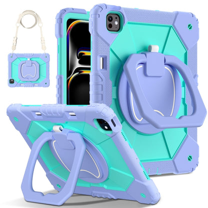 Contrast Color Robot Silicone Hybrid PC Tablet Case, For iPad Air 11 2025 / 2024�����������������...