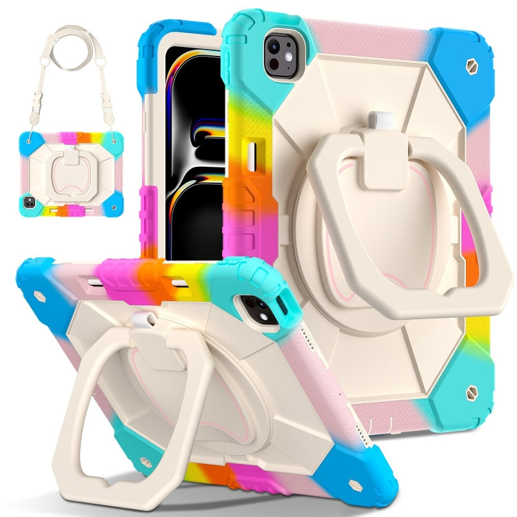 Contrast Color Robot Silicone Hybrid PC Tablet Case, For iPad Air 11 2025 / 2024�����������������...