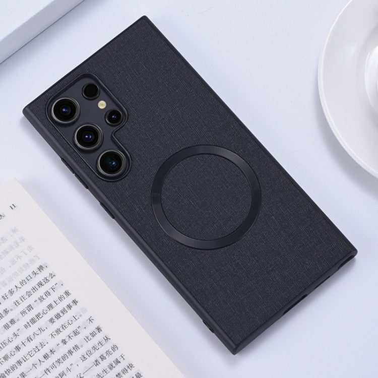 Magsafe Magnetic Ring Cloth Texture Phone Case, For Samsung Galaxy S25 5G������������������������...
