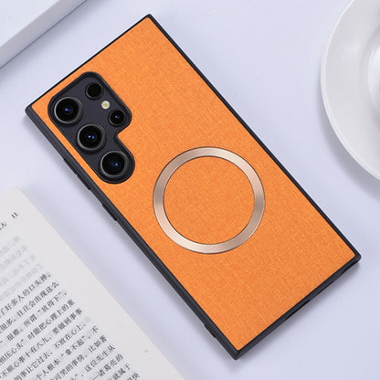 Magsafe Magnetic Ring Cloth Texture Phone Case, For Samsung Galaxy S25 5G������������������������...