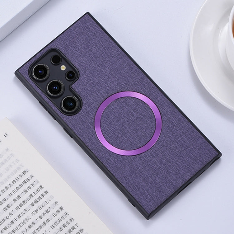 Magsafe Magnetic Ring Cloth Texture Phone Case, For Samsung Galaxy S25 5G������������������������...