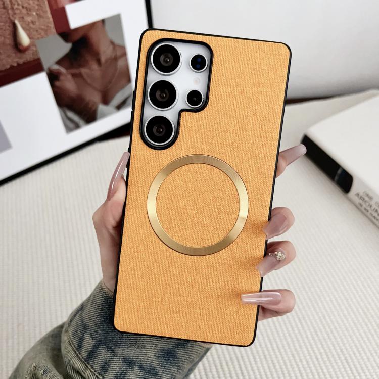 Magsafe Magnetic Ring Cloth Texture Phone Case, For Samsung Galaxy S25 5G������������������������...