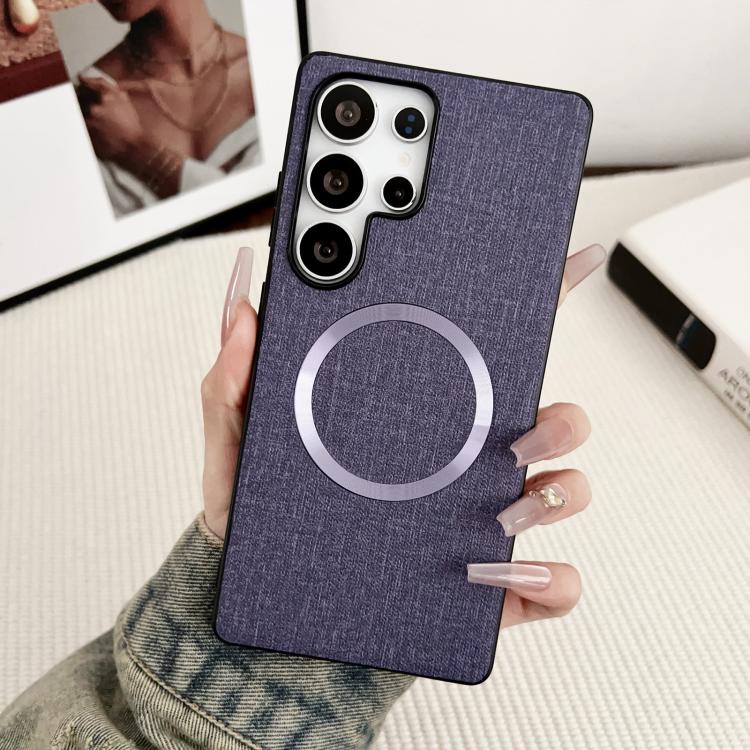 Magsafe Magnetic Ring Cloth Texture Phone Case, For Samsung Galaxy S25 5G������������������������...