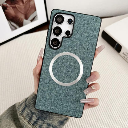 Magsafe Magnetic Ring Cloth Texture Phone Case, For Samsung Galaxy S25 5G������������������������...