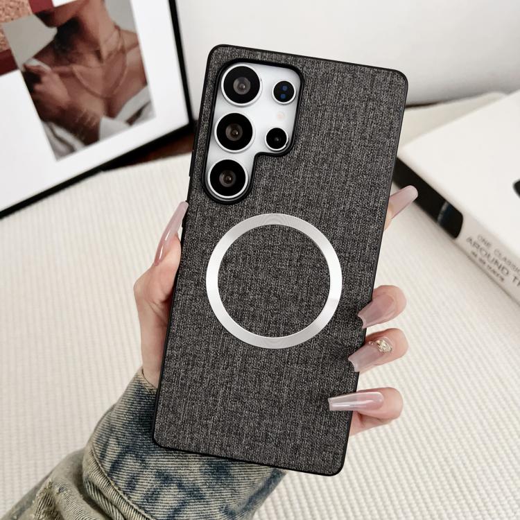 Magsafe Magnetic Ring Cloth Texture Phone Case, For Samsung Galaxy S25 5G������������������������...