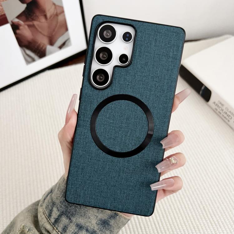Magsafe Magnetic Ring Cloth Texture Phone Case, For Samsung Galaxy S25 5G������������������������...