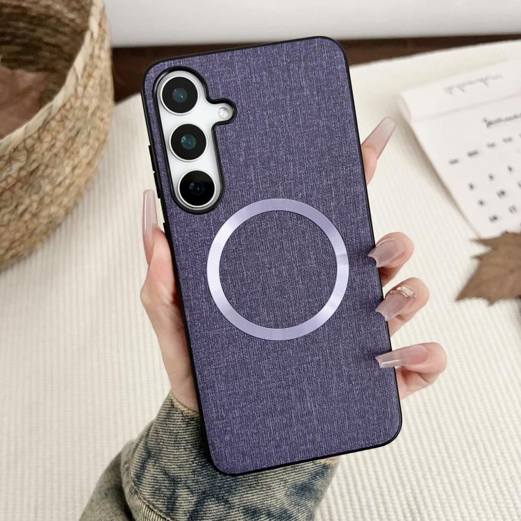 Magsafe Magnetic Ring Cloth Texture Phone Case, For Samsung Galaxy S25 5G������������������������...