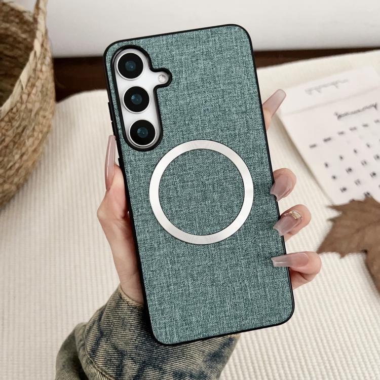 Magsafe Magnetic Ring Cloth Texture Phone Case, For Samsung Galaxy S25 5G������������������������...