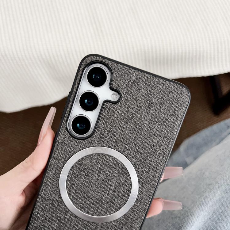Magsafe Magnetic Ring Cloth Texture Phone Case, For Samsung Galaxy S25 5G������������������������...