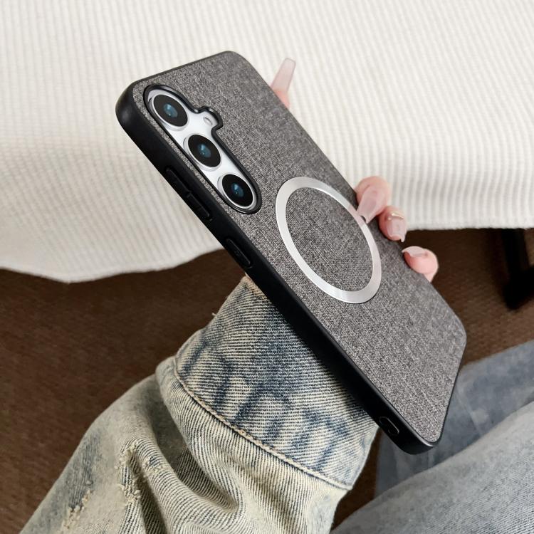 Magsafe Magnetic Ring Cloth Texture Phone Case, For Samsung Galaxy S25 5G������������������������...