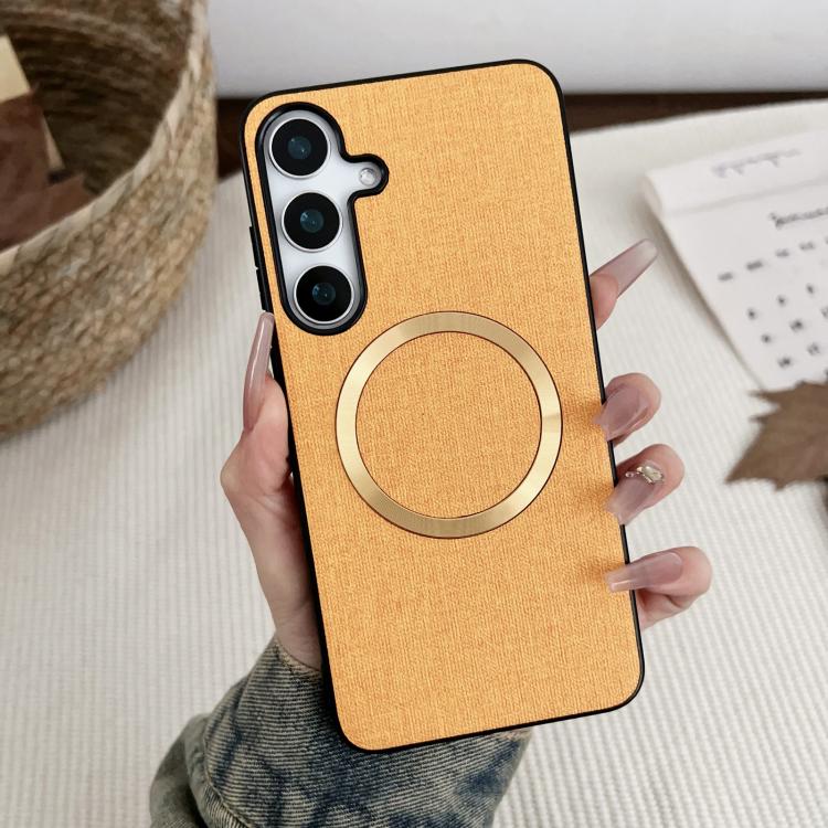 Magsafe Magnetic Ring Cloth Texture Phone Case, For Samsung Galaxy S25 5G������������������������...