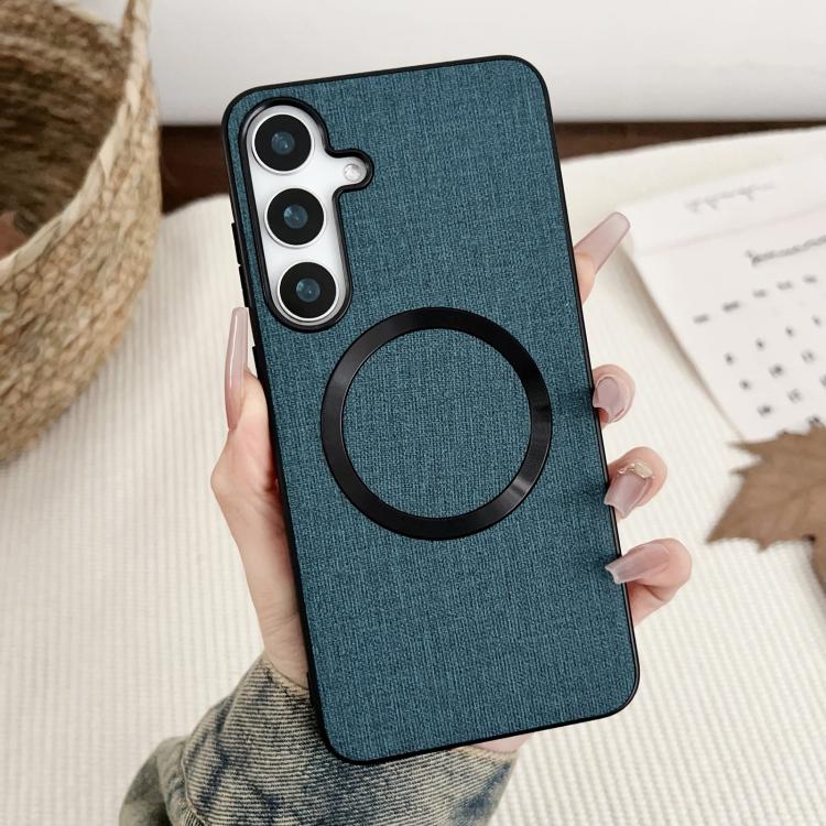 Magsafe Magnetic Ring Cloth Texture Phone Case, For Samsung Galaxy S25 5G������������������������...