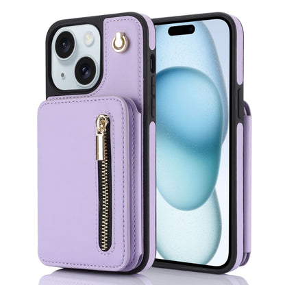 YM006 Skin Feel Zipper Card Bag Phone Case with Dual Lanyard, For iPhone 16 Pro Max��������������...