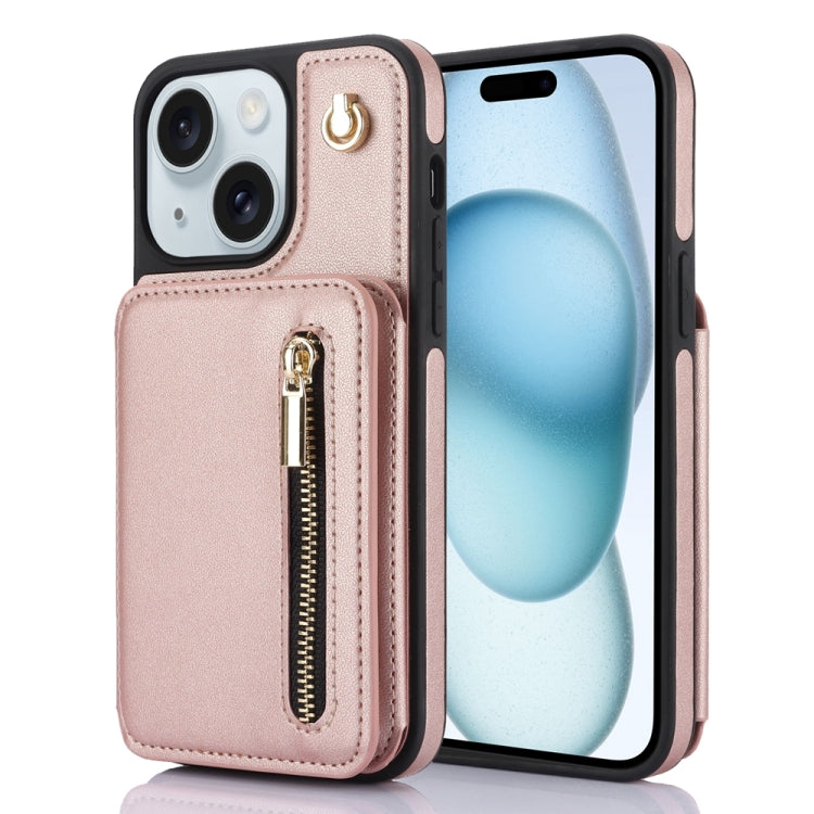 YM006 Skin Feel Zipper Card Bag Phone Case with Dual Lanyard, For iPhone 16 Pro Max��������������...