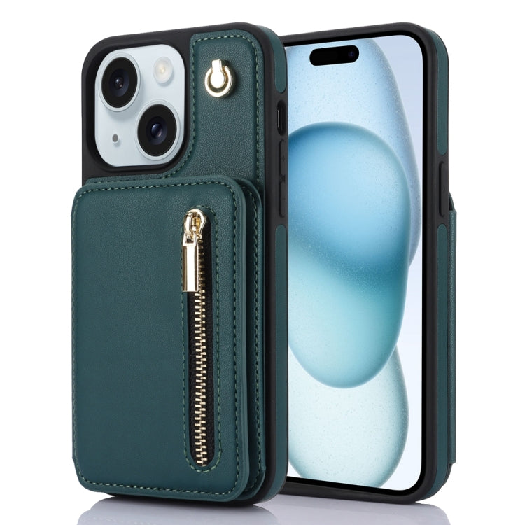YM006 Skin Feel Zipper Card Bag Phone Case with Dual Lanyard, For iPhone 16 Pro Max��������������...