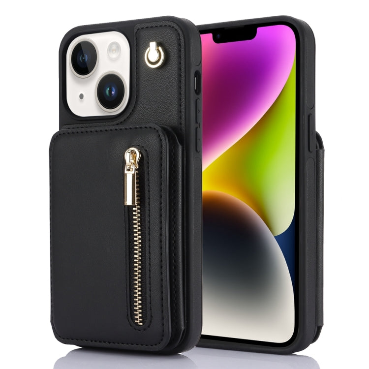 YM006 Skin Feel Zipper Card Bag Phone Case with Dual Lanyard, For iPhone 16 Pro Max��������������...