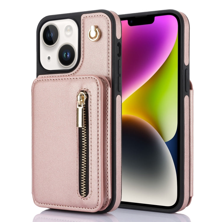 YM006 Skin Feel Zipper Card Bag Phone Case with Dual Lanyard, For iPhone 16 Pro Max��������������...