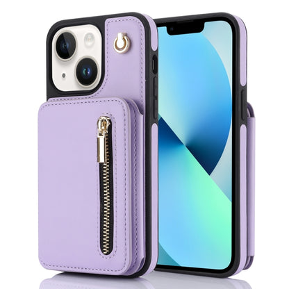 YM006 Skin Feel Zipper Card Bag Phone Case with Dual Lanyard, For iPhone 13 Pro Max��������������...