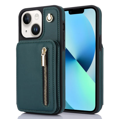 YM006 Skin Feel Zipper Card Bag Phone Case with Dual Lanyard, For iPhone 13 Pro Max��������������...