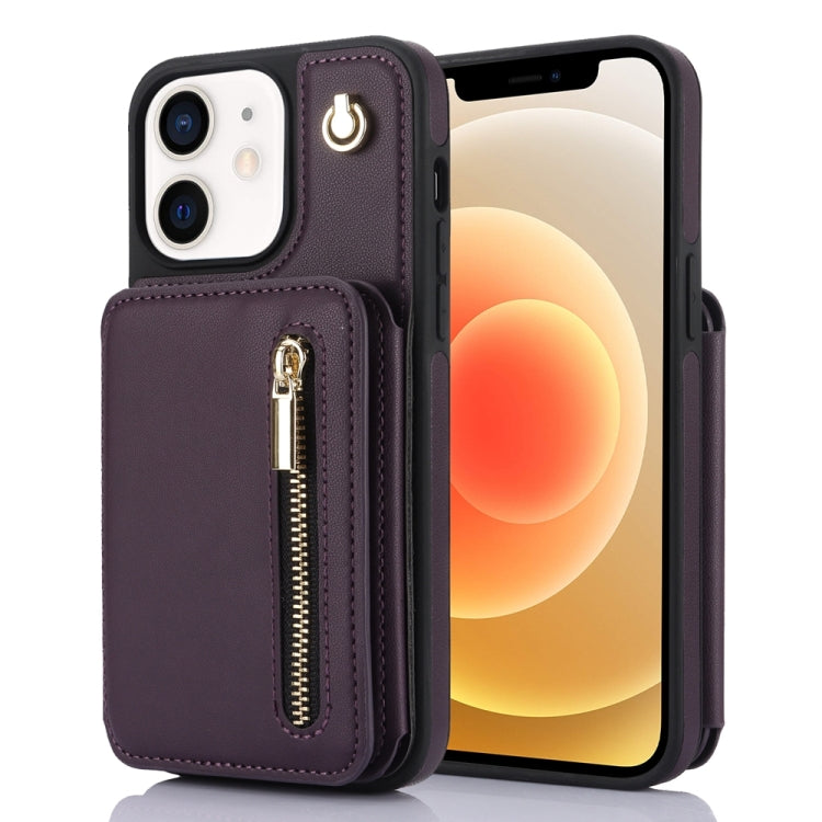 YM006 Skin Feel Zipper Card Bag Phone Case with Dual Lanyard, For iPhone 13 Pro Max��������������...