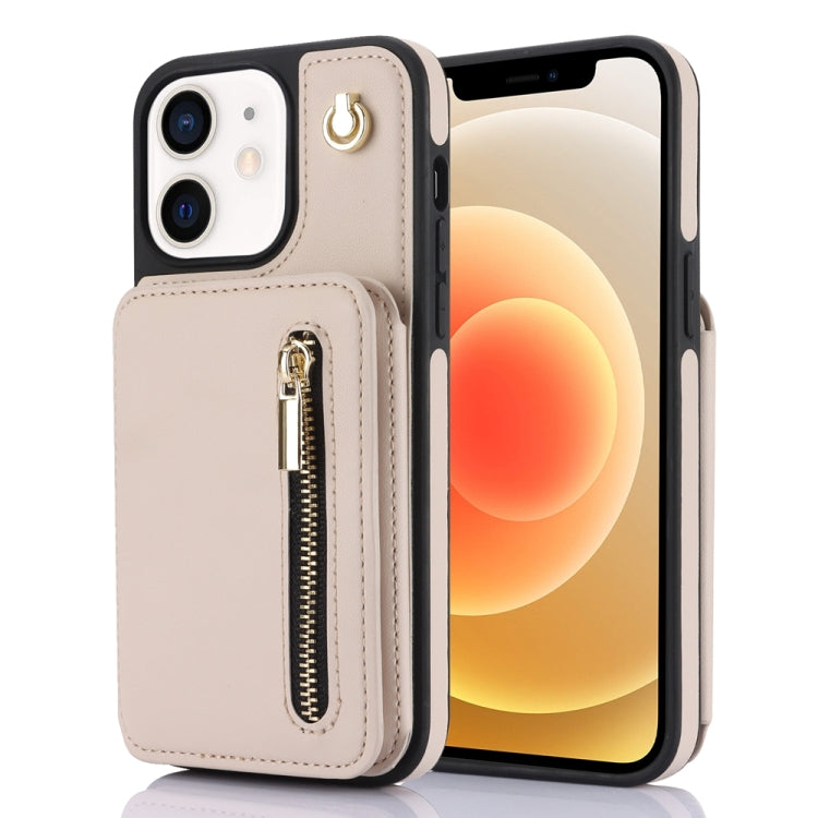 YM006 Skin Feel Zipper Card Bag Phone Case with Dual Lanyard, For iPhone 13 Pro Max��������������...