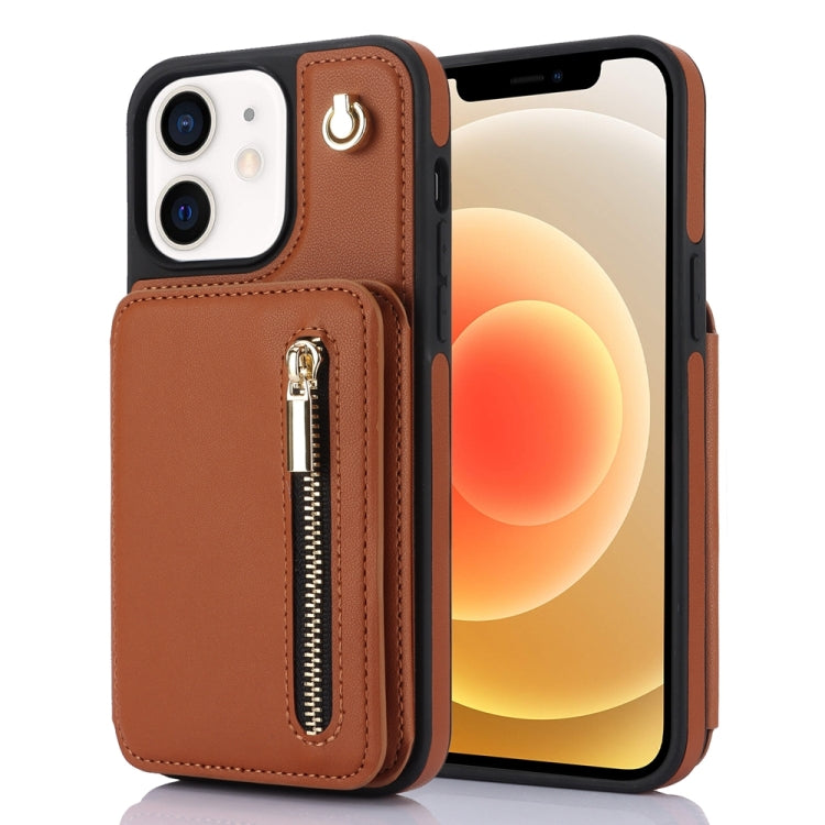 YM006 Skin Feel Zipper Card Bag Phone Case with Dual Lanyard, For iPhone 13 Pro Max��������������...