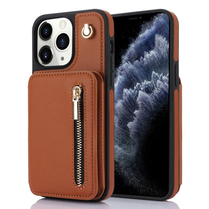 YM006 Skin Feel Zipper Card Bag Phone Case with Dual Lanyard, For iPhone 13 Pro Max��������������...